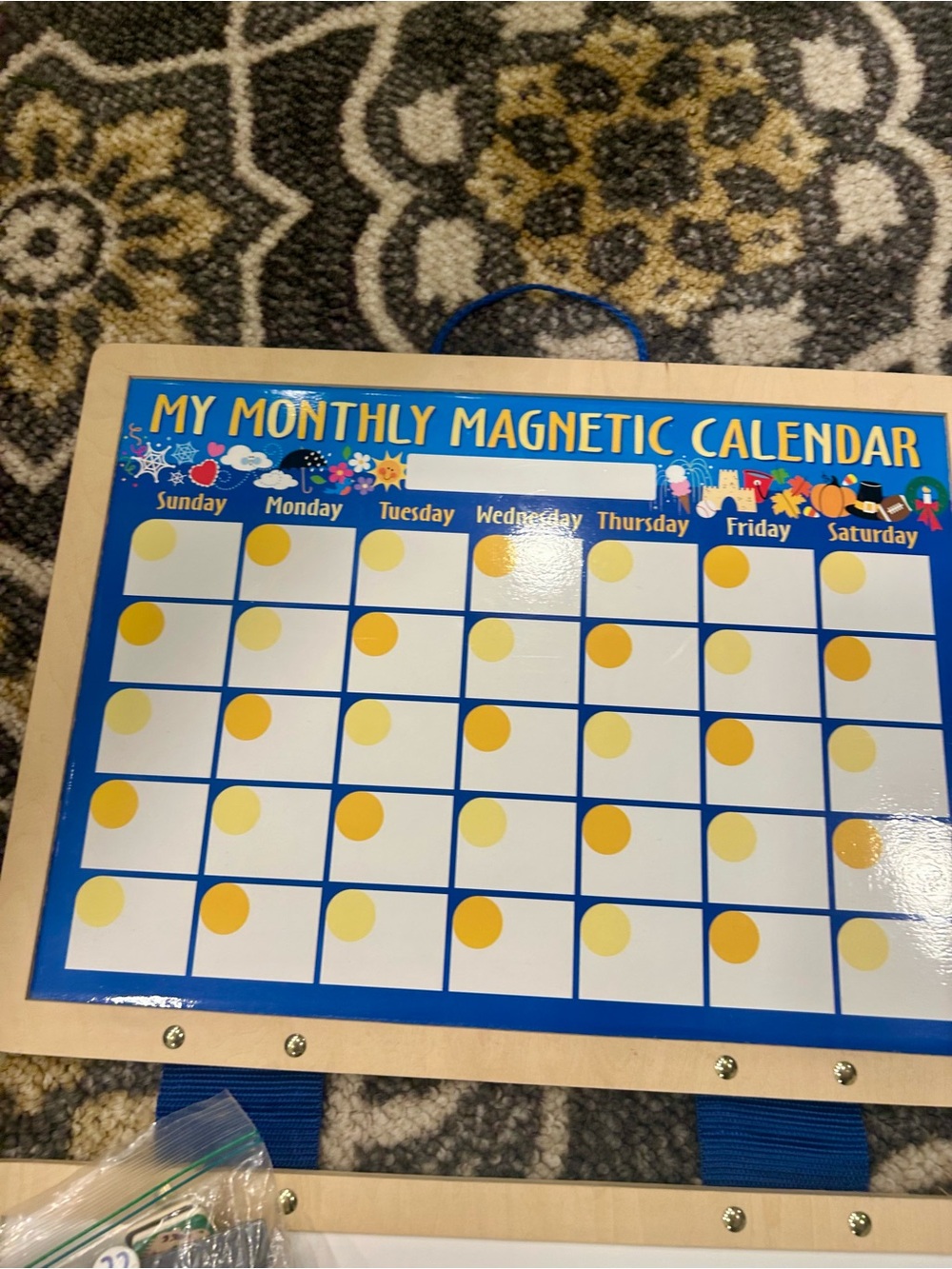 Melissa & Doug Blue and Yellow Monthly Magnetic Calendar